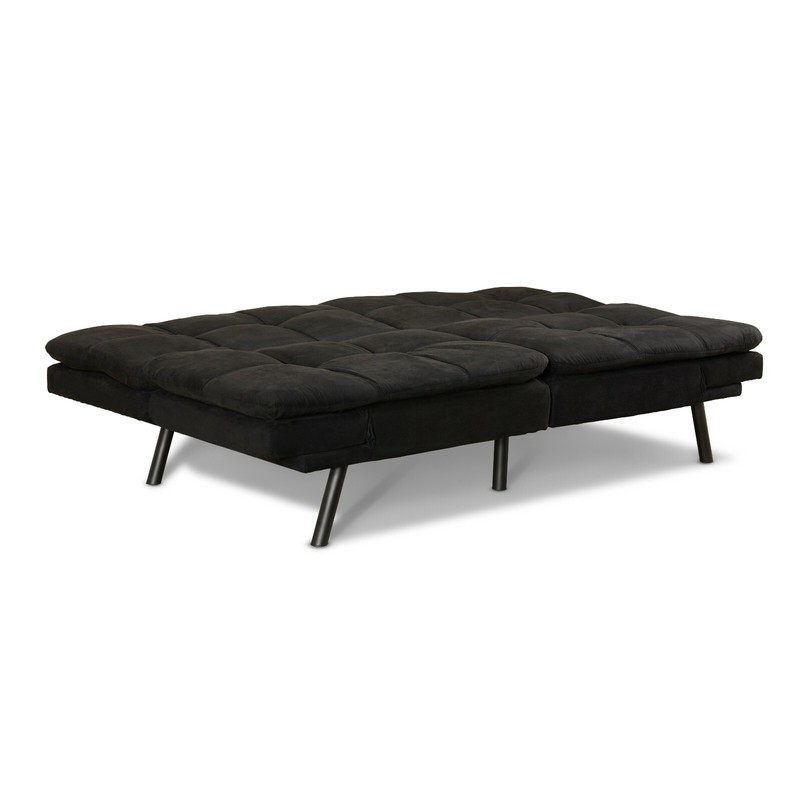 Memory Foam Futon Sleeper Sofa Bed Couch Convertible Foldable Black 72 inch gallery