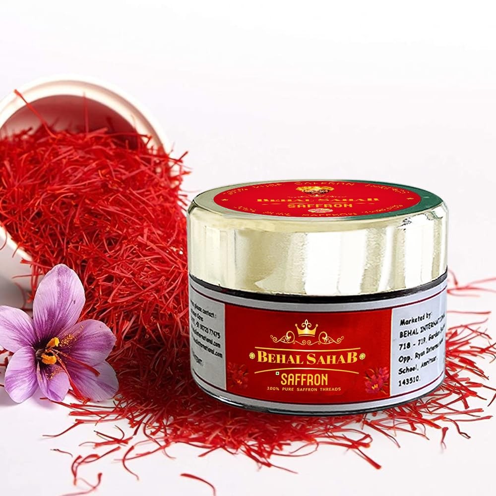 Behal Sahab 100 Pure Saffron - 0.176 oz 5 Gram, Premium Quality, Handpicked K... gallery