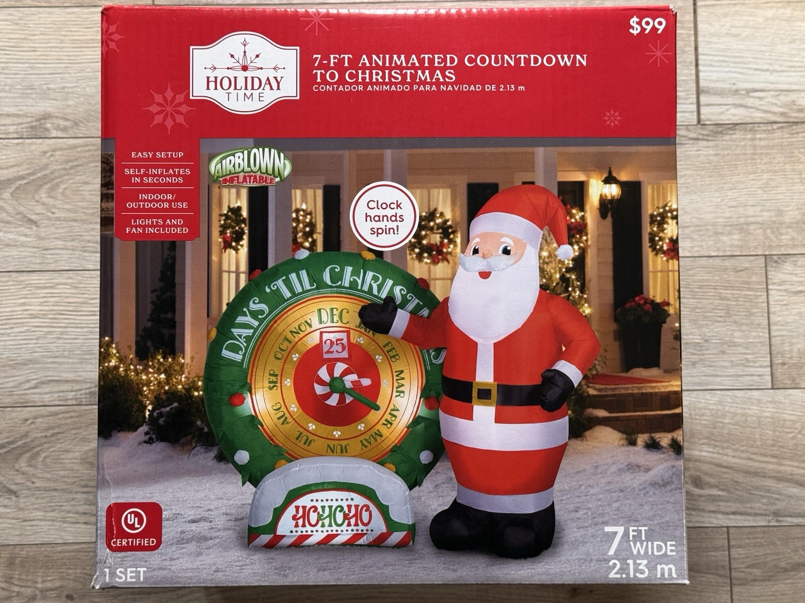 Holiday Time Inflatable "Animated Countdown To Christmas" 7 Ft Clock Spins New gallery