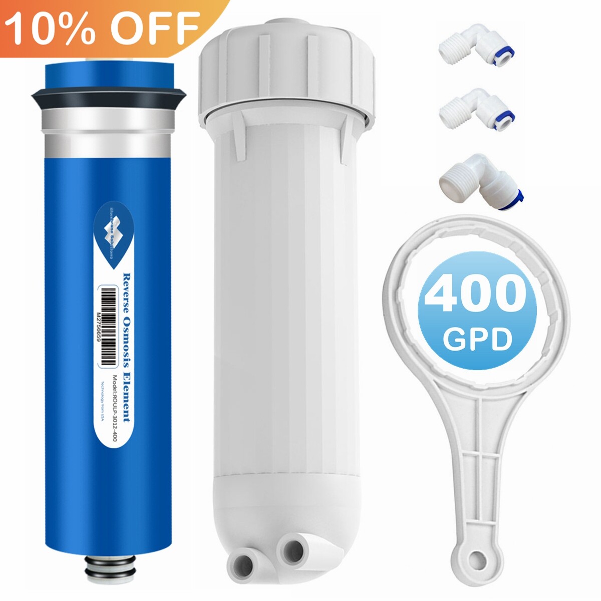 400 GPD RO Membrane Reverse Osmosis System Water Filter Replacement Housing Kit gallery