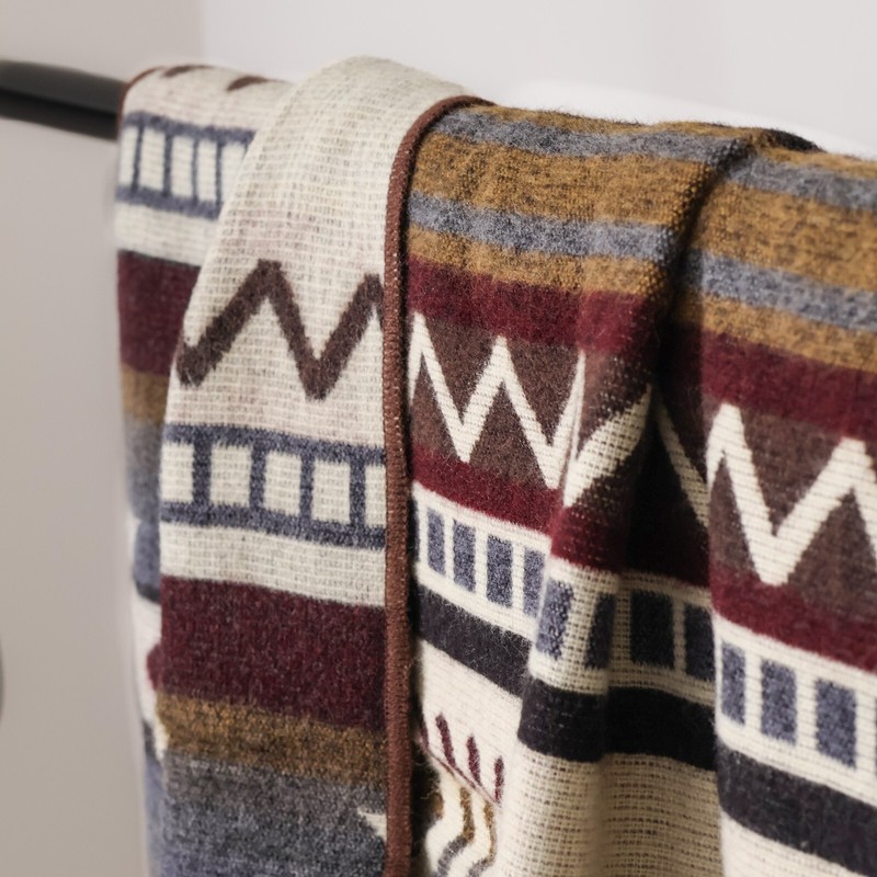 Reversible ALPACA Wool THROW BLANKET Andean & Southwestern Pattern 80" X 42" gallery