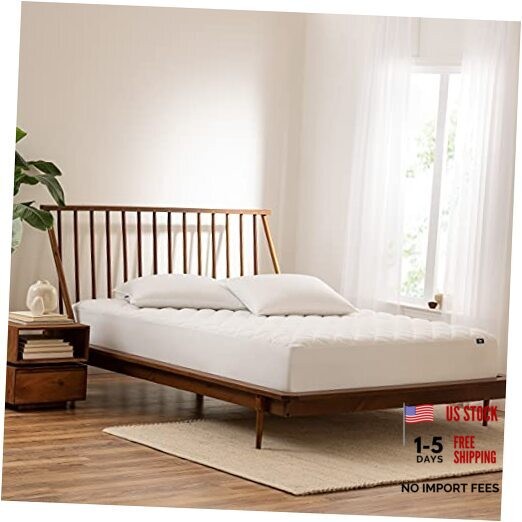 Power Clean Triple Action Quilted Soft Waterproof Mattress Pad Queen White gallery