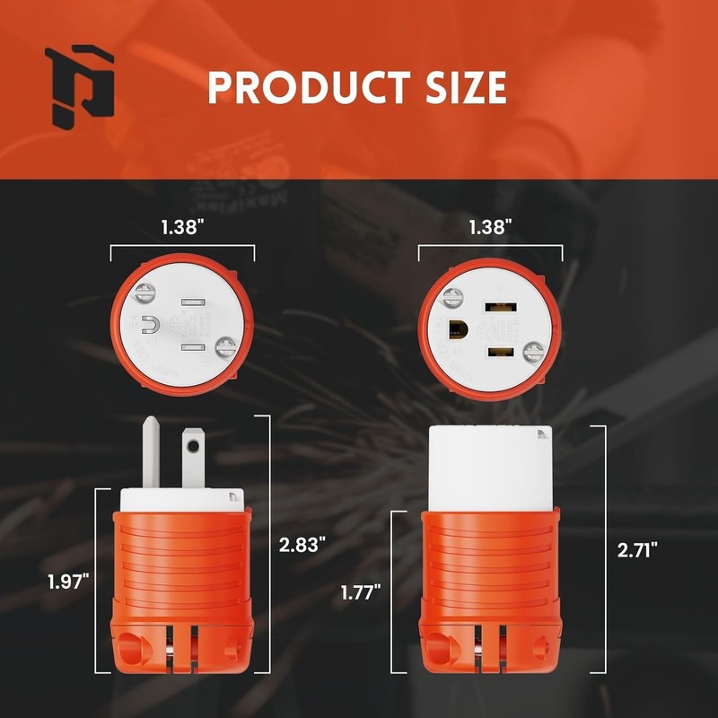 Adjustable 3-Prong Plug & Connector Set, Reliable for Home and Industrial Use gallery