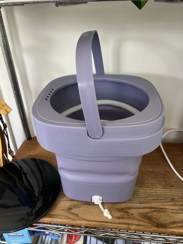 Portable Mini Electric Top-Loading Washing Machine, Compact Purple w/ Handle gallery