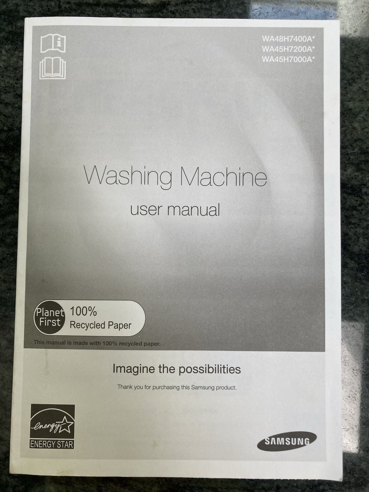 Samsung Washing Machine User Manual WA48H7400A, WA45H7200A and WA45H7000A gallery