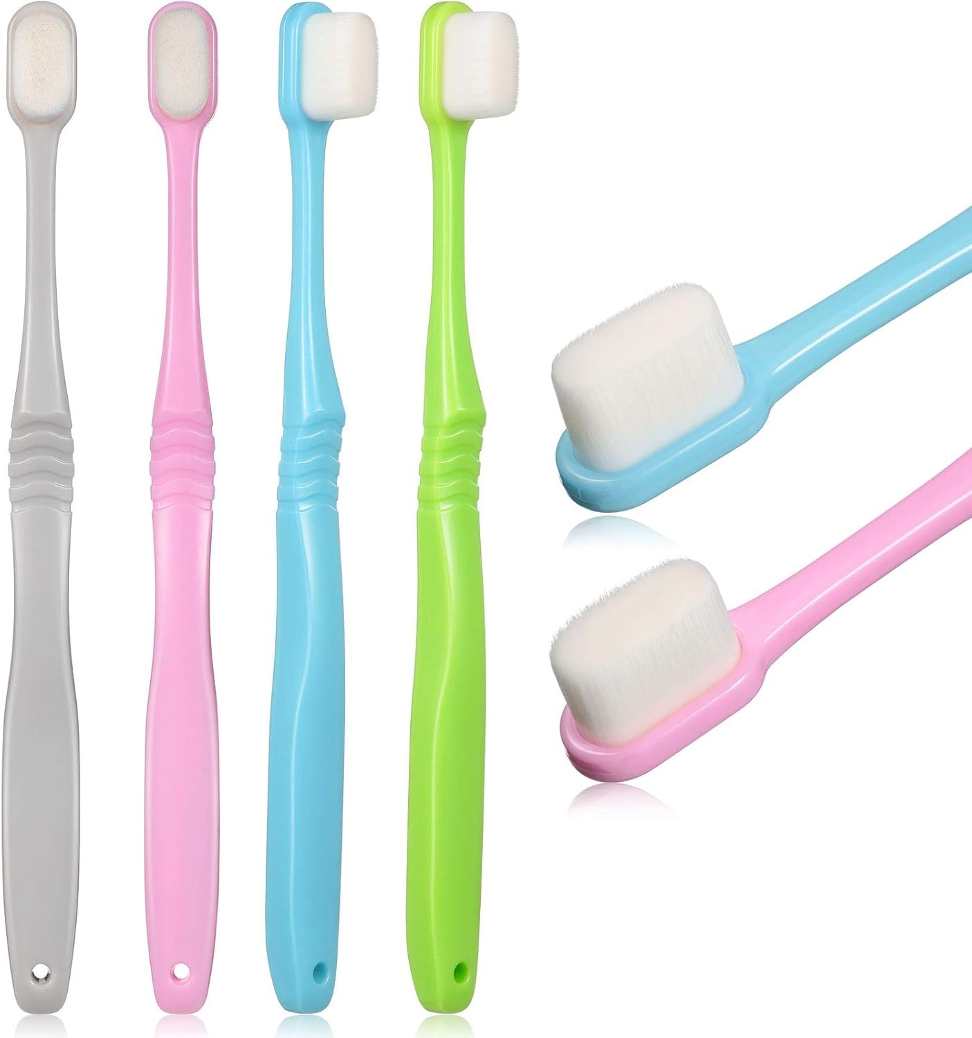 4 Pieces Soft Micro-Nano Manual Toothbrush Extra Soft Bristles Toothbrush with gallery