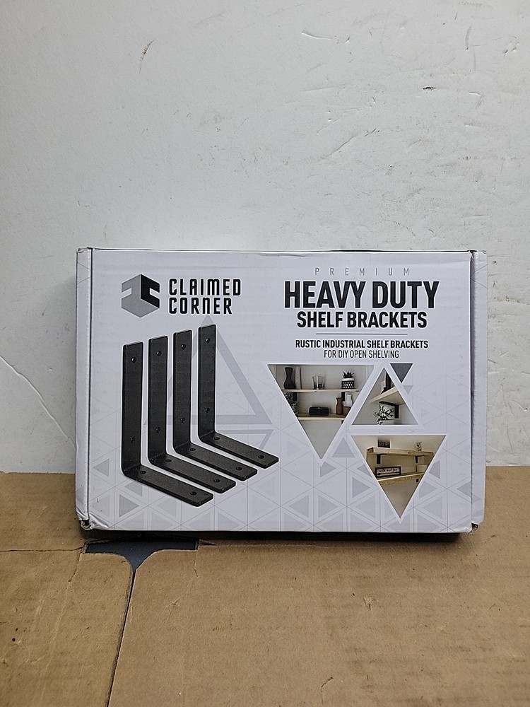 Versatile 8" X 6" Wall-Mount Shelf Brackets Heavy-Duty Iron, 250 lbs Capacity