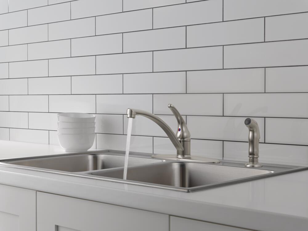 Delta Foundations Kitchen Faucet w/ Spray Stainless-Certified Refurbished gallery