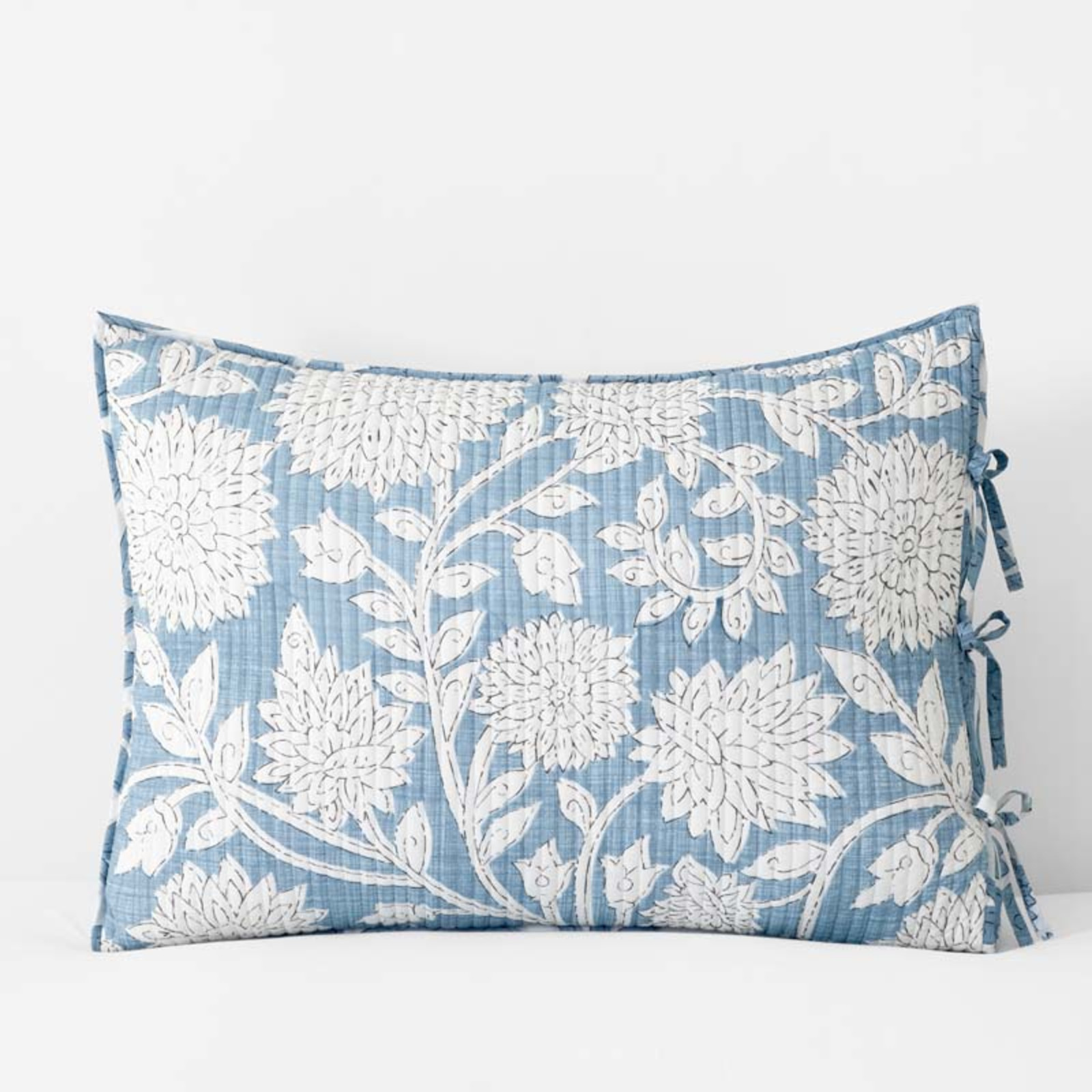 Feliciana Chrysanthemum Reversible Quilted Sham - Blue, Standard... gallery