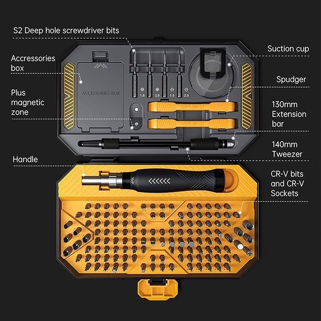 145PC Precision Screwdriver Set for Computer PC Phone Laptop Repair Tool Kit Cel gallery