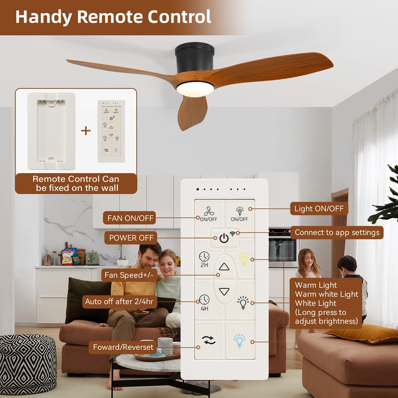 Smart LED Ceiling Fan Compatible w/ Alexa/Google/App Voice/Remote/Reversible ETL gallery