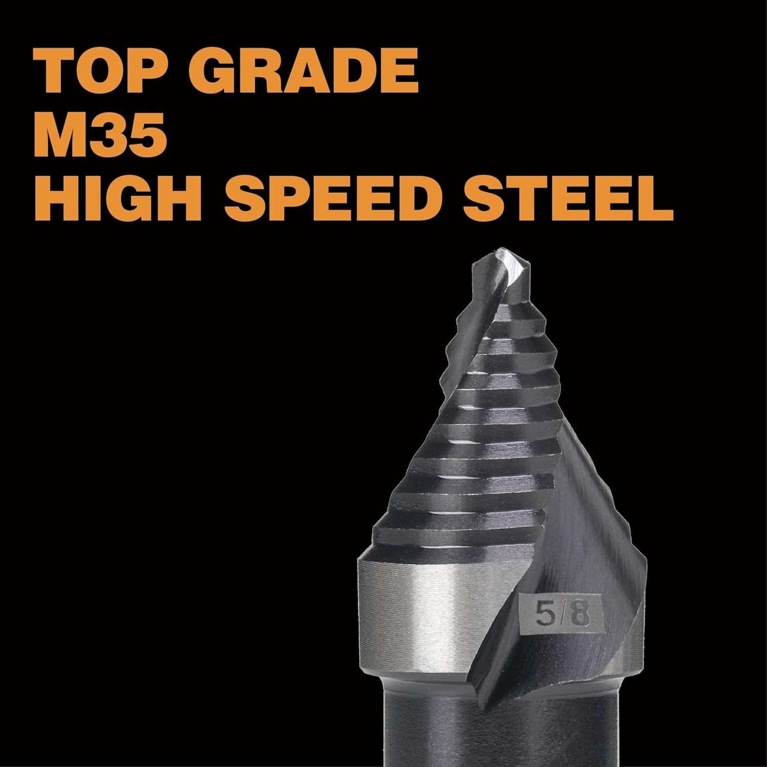 M35 HSS 5/8 Inch Step Drill Bit Single Size Unibit with Double Spiral Flutes ... gallery