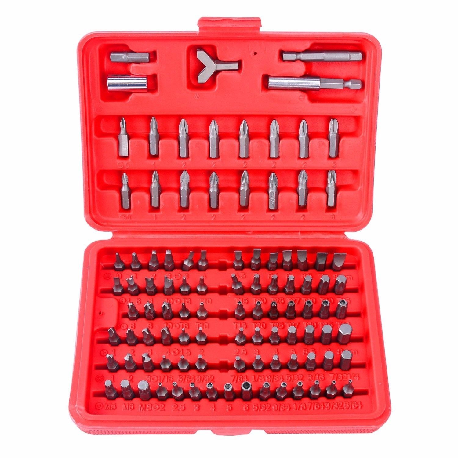 100Pcs 1/4" Torx Hex Torq Security Bit Set Tamper Proof Case Screwdrivers Bits gallery