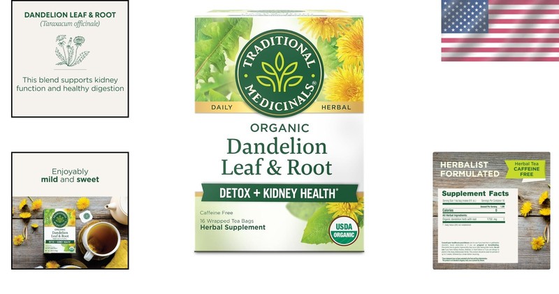 Herbal Dandelion Root Tea - 16 Compostable Teabags for Digestive Health gallery