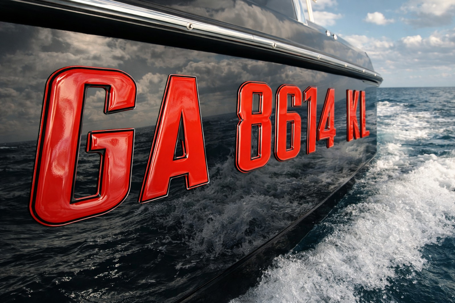 Boat and Jet Ski Lettering Marine Grade Raised Registration Numbers Raised Domed gallery