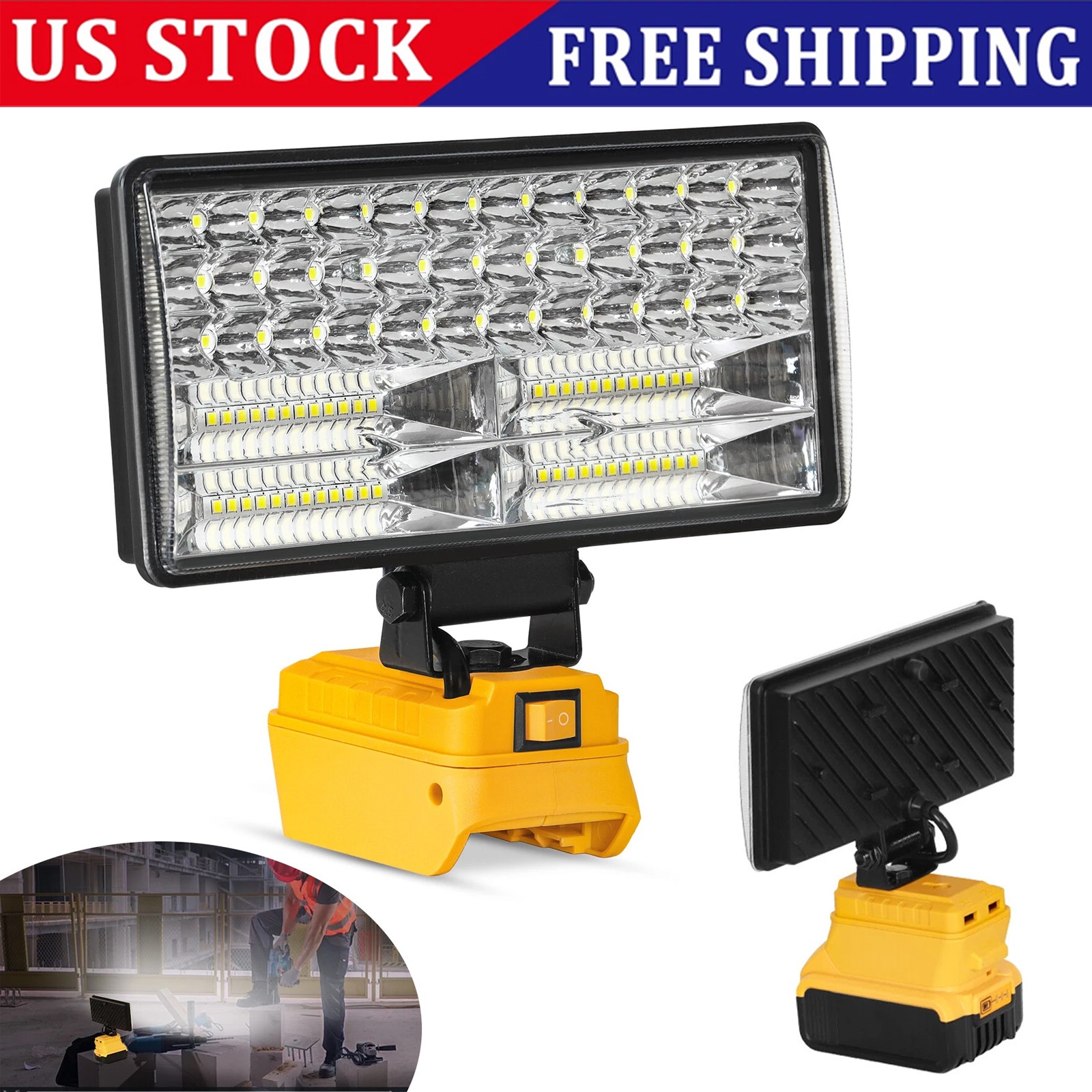 LED Work Light 2700LM Suitable For DeWalt 20V 60V MAX XR DCB205 Li-Ion Battery gallery