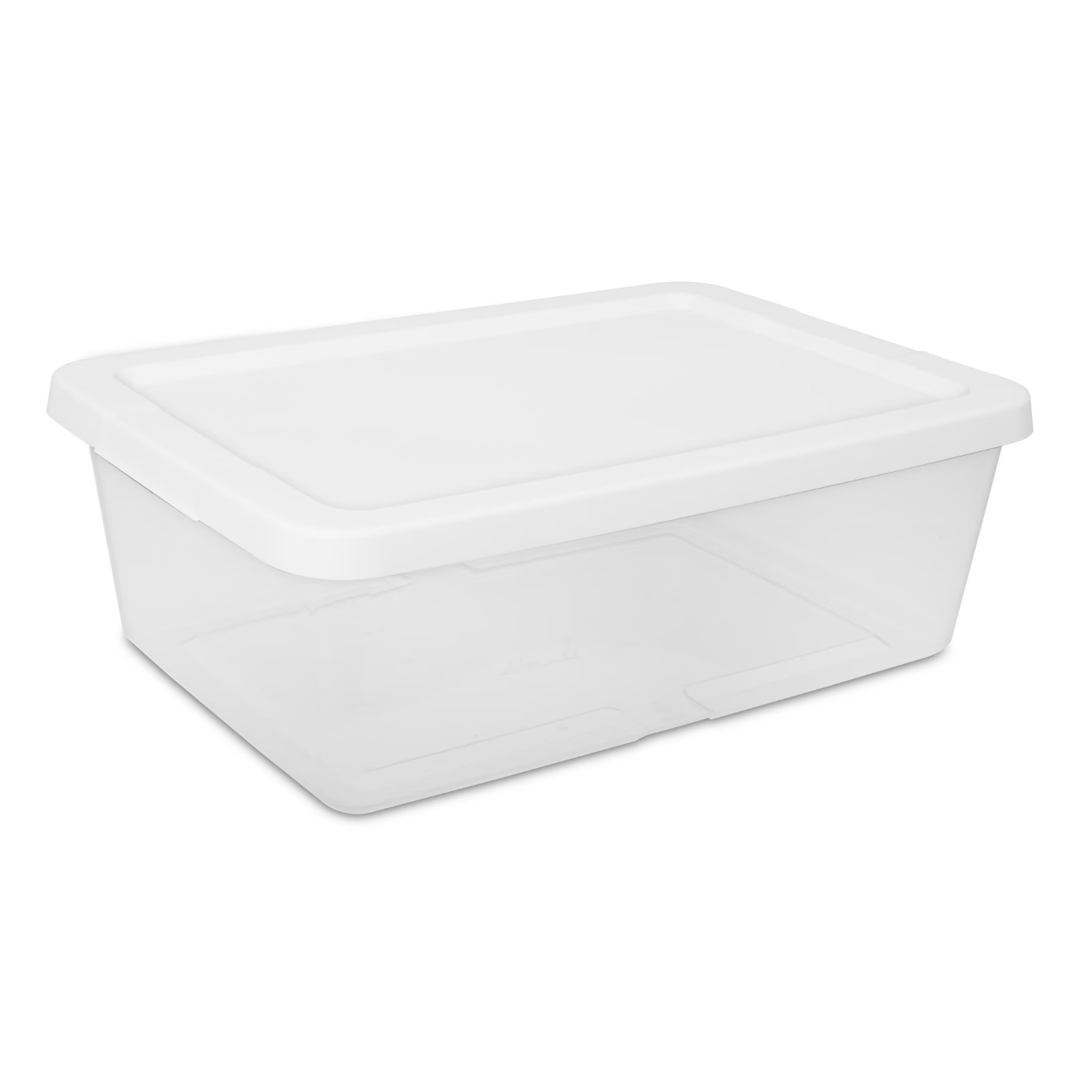 (4) 12 Quart Storage Boxes, Clear Plastic Storage Bin with Snap-On Lid, White gallery
