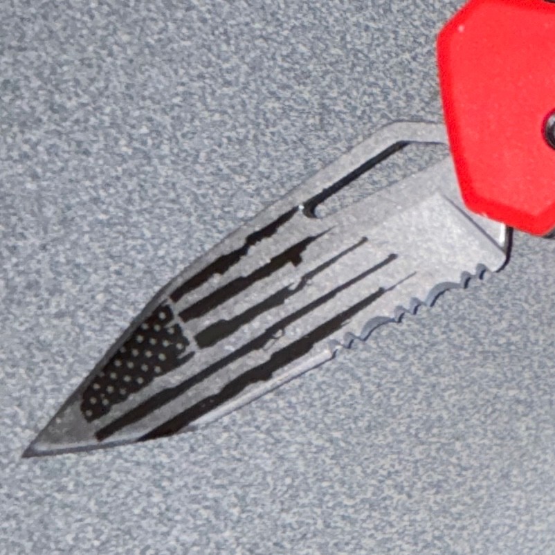 American Flag Laser-Etched Milwaukee 3 inch Folding Knife - Red (48-22-1540) gallery