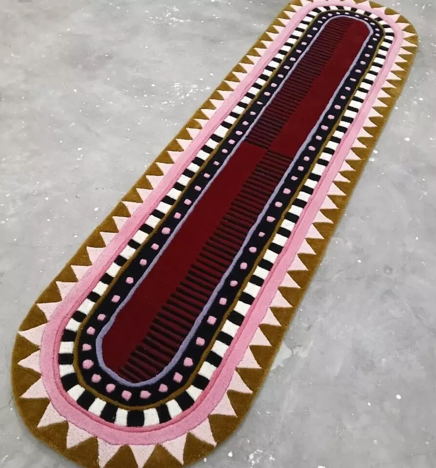 Traditional Design Runner Size Hand Tufted Rug Handmade Rug Pure 100%Nz Wool Rug gallery