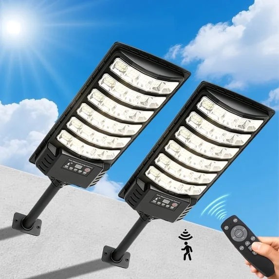2 Pack Solar Power Street Motion Waterproof Superbright 6000k Lights with Remote gallery