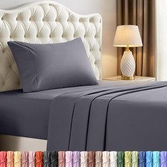 Queen Size Sheet Set – 4 Piece Bed Sheets, Soft and Breathable Microfiber, Inclu