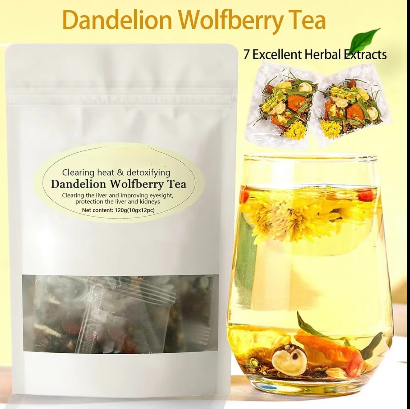 Dandelion Wolfberry Tea, Kidneys & Liver Herbal, Detox Cleanse Detox Herbal Tea gallery