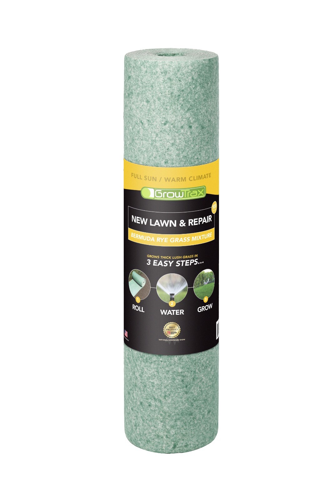 Grotrax Biodegradable Grass Seed Mat, Bermuda Rye - 100 Sq Ft Big Rolls gallery