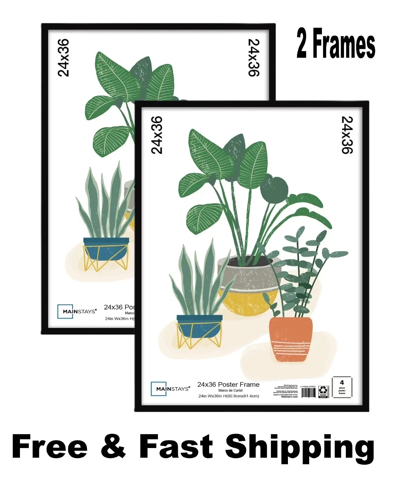Mainstays 24x36 Black Poster Frame Set of 2 – Wall Mount Display Frames gallery