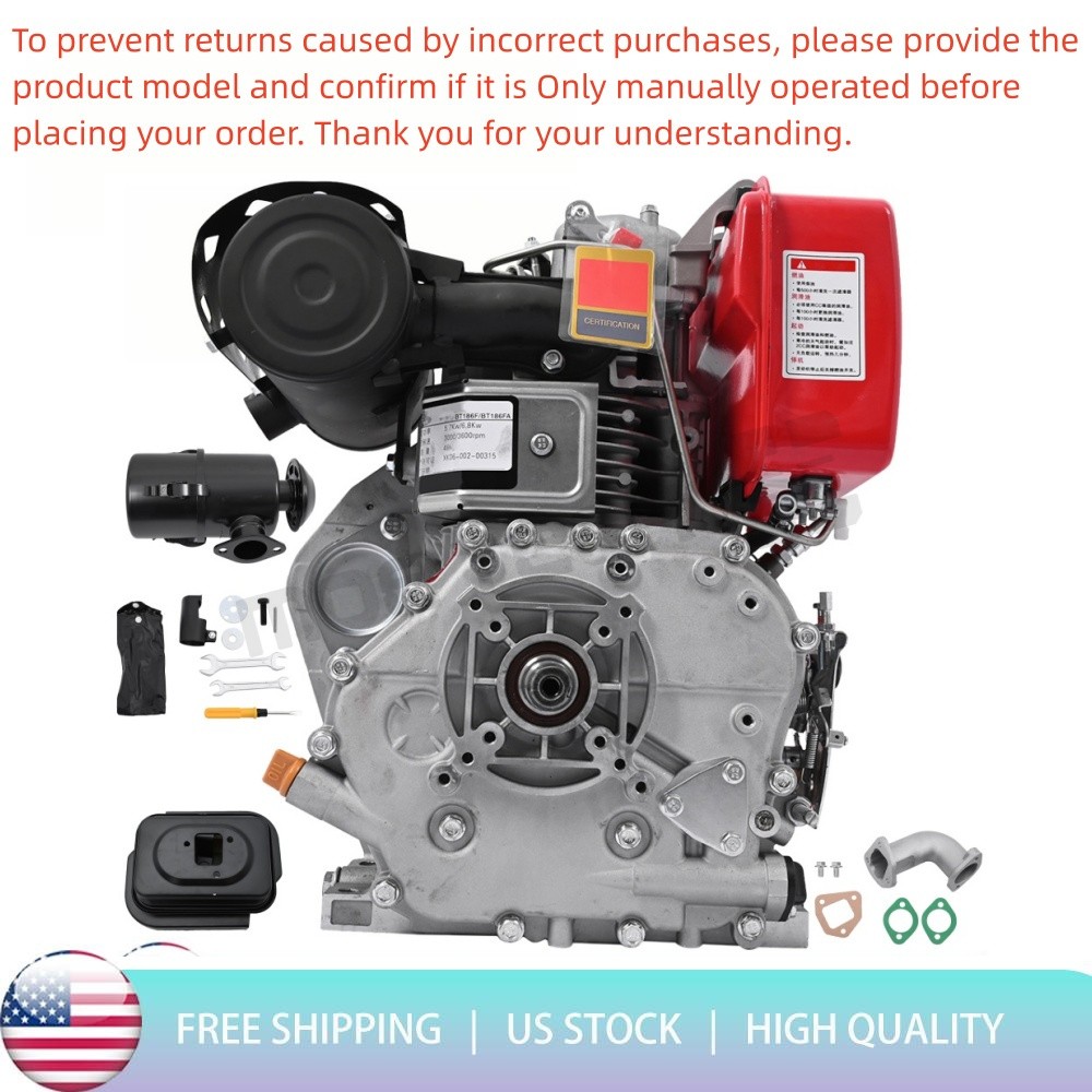 4 Stroke 10HP 418CC Diesel Motor Engine Heavy Duty Single Cylinder Air- Cooled gallery