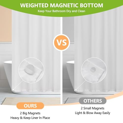 Waterproof Soft Microfiber Shower Curtain TPU 72"W x 72"L (Pack of 1) White gallery