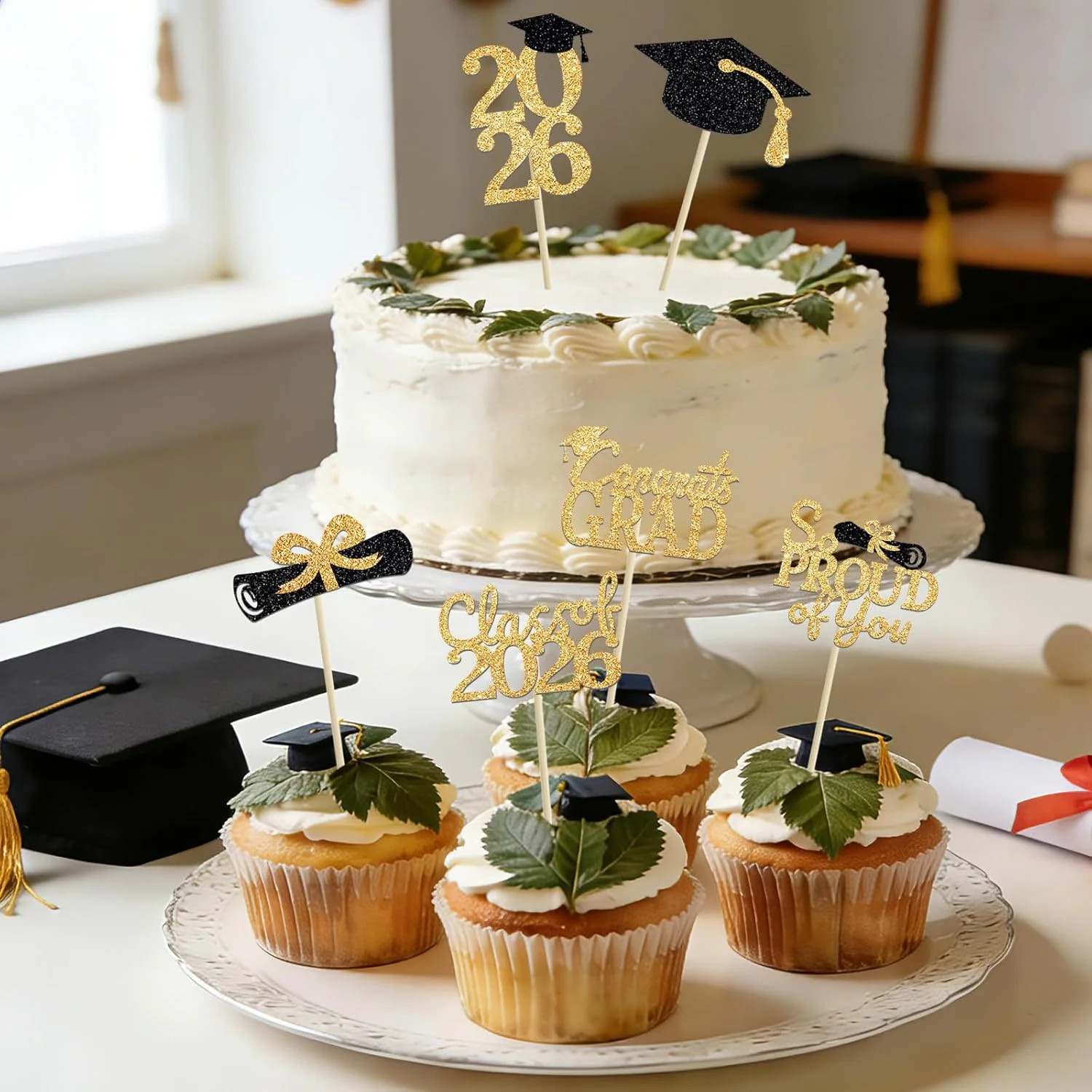 24 Pcs Graduation Cupcake Toppers 2026 - Congrats Grad Decorations Class of 2026 gallery