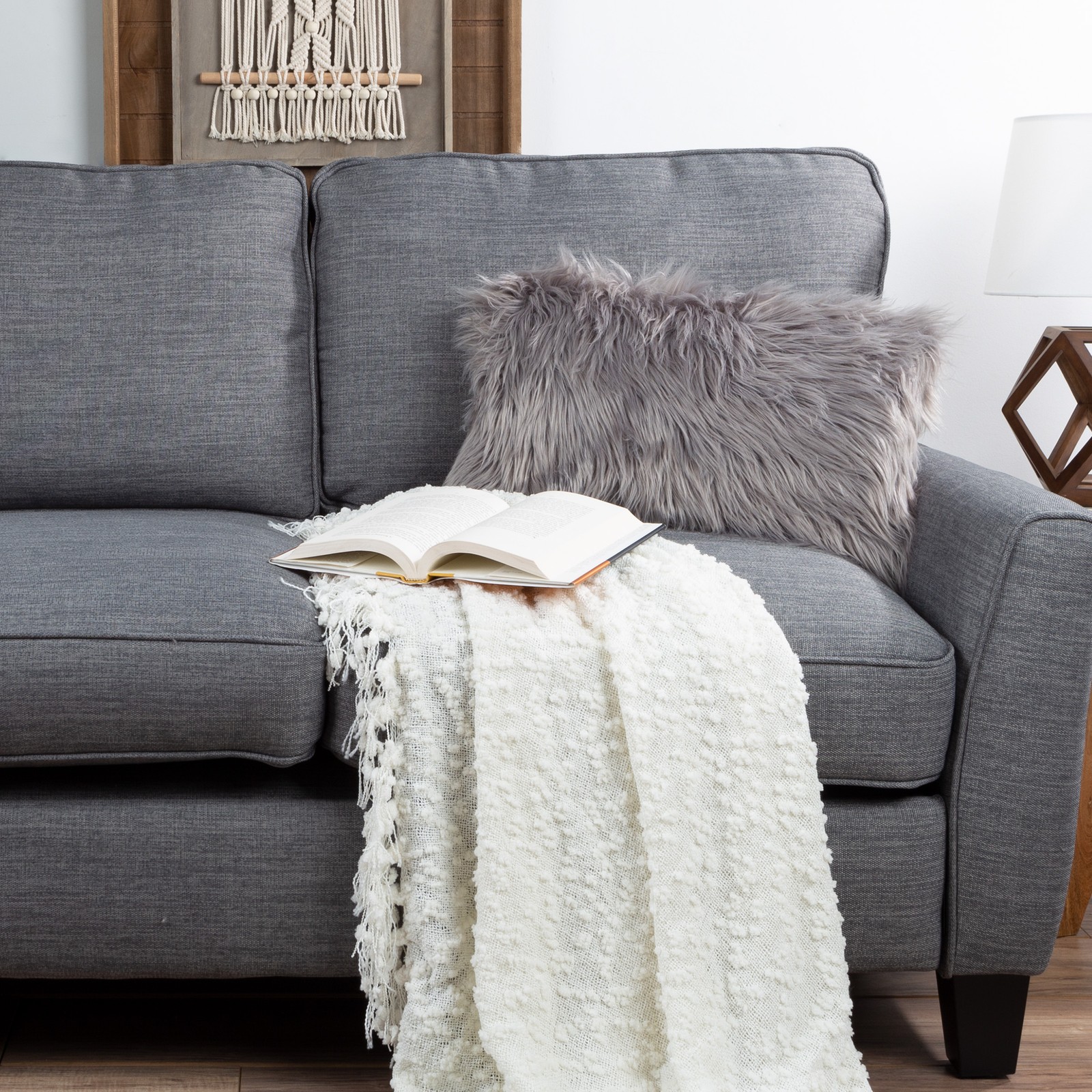 20 x 12 In Himalayan Faux Fur Rectangle Throw Accent Pillow Removable Cover gallery