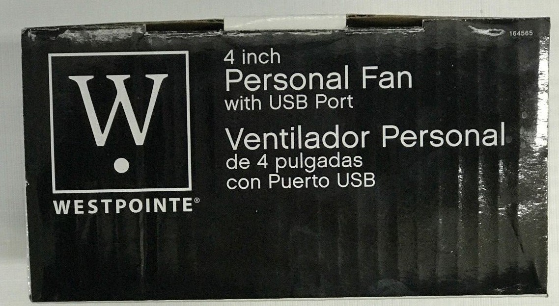 WESTPOINTE 4" PERSONAL USB POWERED COMPUTER DORM ROOM & OFFICE CUBICLE DESK FAN gallery
