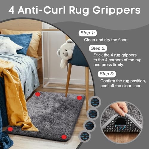 Small Rug Upgrade Non Slip Throw Bedside Area 2' x 3' (Rectangular) 1- Grey gallery