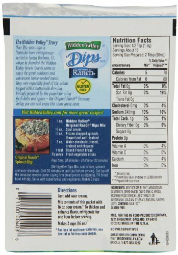 Hidden Valley Ranch Dip Mix 1 oz [6-Packets] gallery