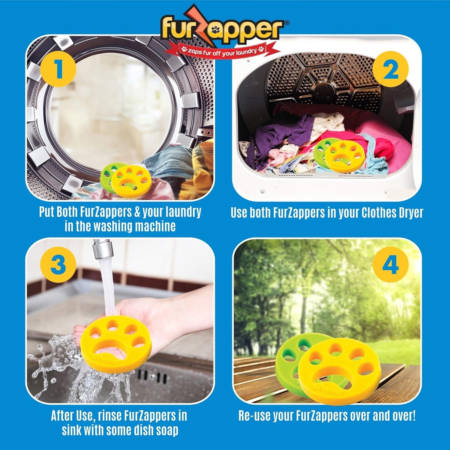 FurZapper Pet Hair Remover 2 pack gallery