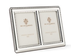 3,5”x 2,5″ in Solid 925 Sterling Silver Photo Frame 7377 / DOPPIA Wood Back USA
