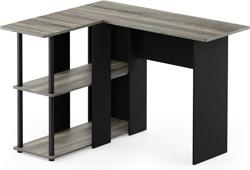 Contemporary L-Shape Computer Desk with Two Shelves for Efficient Organization gallery