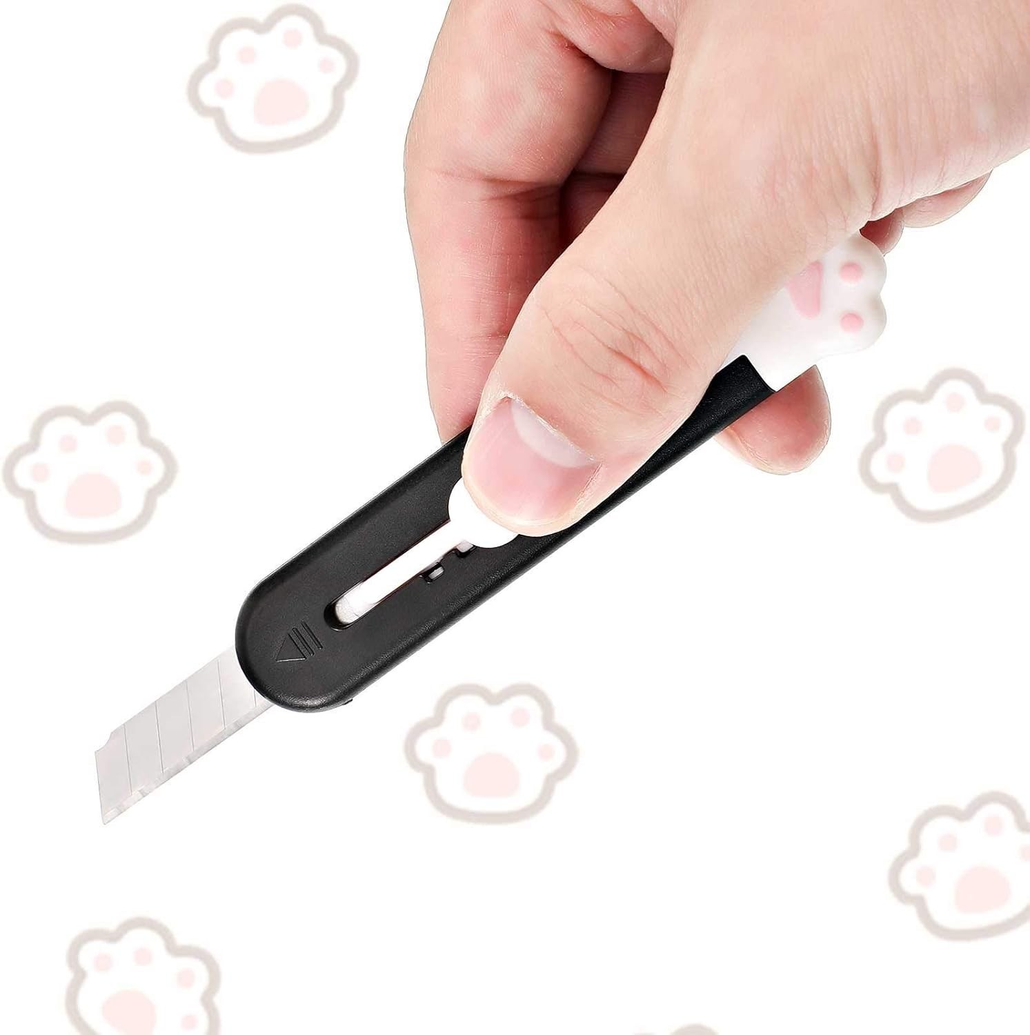 6 Pcs Cute Retractable Box Cutter Knives – Cartoon Cat Paw Utility Razor Knife f gallery