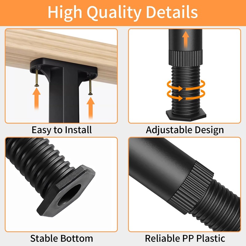 8PCS Adjustable Bed Support Legs Frame Support Legs for King Queen Bed Slats He gallery