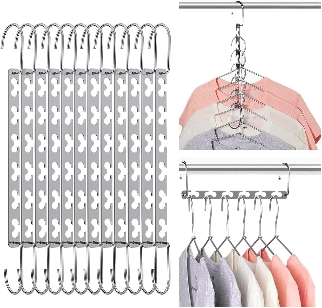 Space Saving Hangers for Clothes – Magic Cascading Closet Organizer, Heavy-Dut gallery