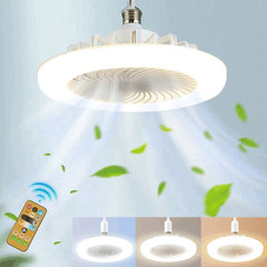 E27 Socket Light With Remote, Ceiling Fan Adjustable Smart LED Fan 3 Windshields