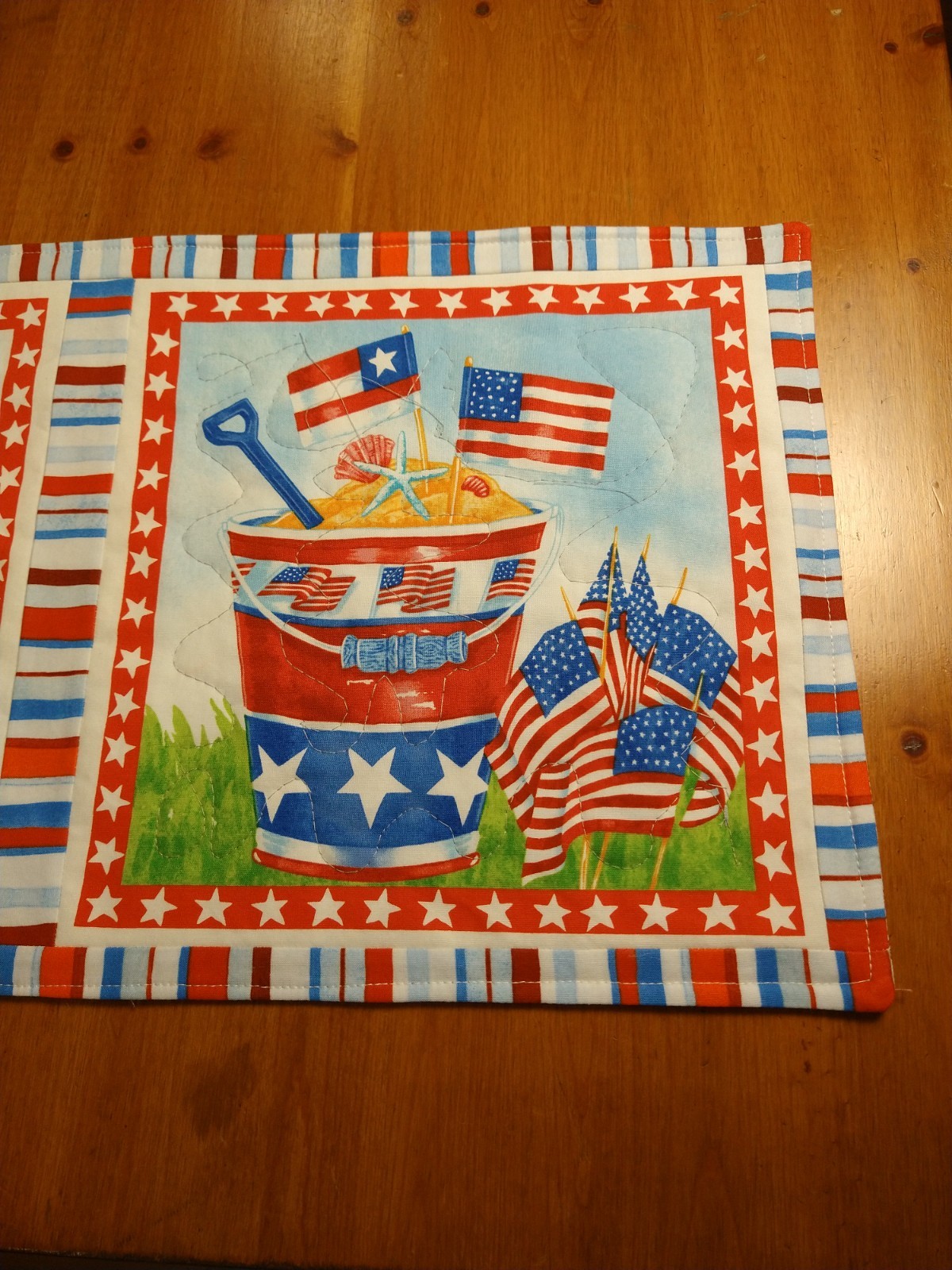 USA 250 th, July 4th Handmade Quilted Table Runner,35 x 12 inches Free Shipping gallery