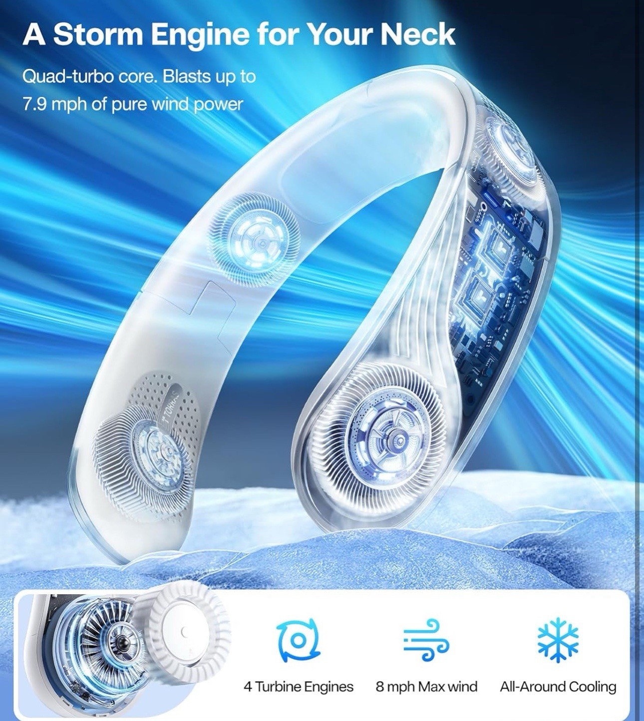 TORRAS COOLiTE Neck Fan, Industry’s Strongest Wind Power, Portable Neck Fan gallery
