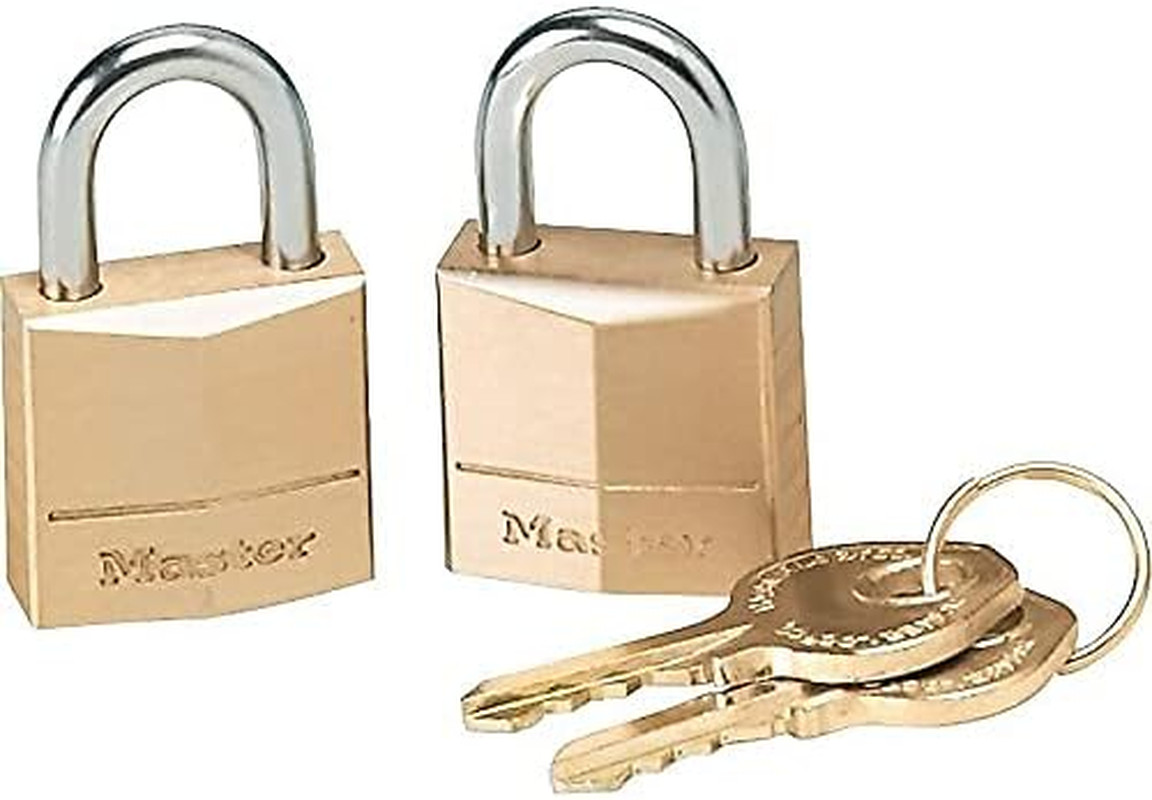 120T Lock Padlock Keyed-Alike Wide Padlocks, 3/4-Inch, Solid Brass 2 Pack Small gallery