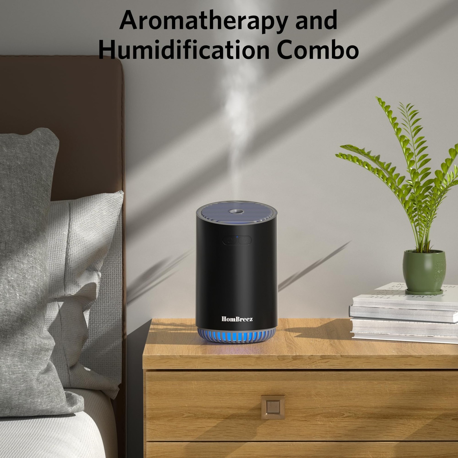 HomBreez Portable Aromatherapy Diffuser 280ml, Rechargeable Small, Black gallery
