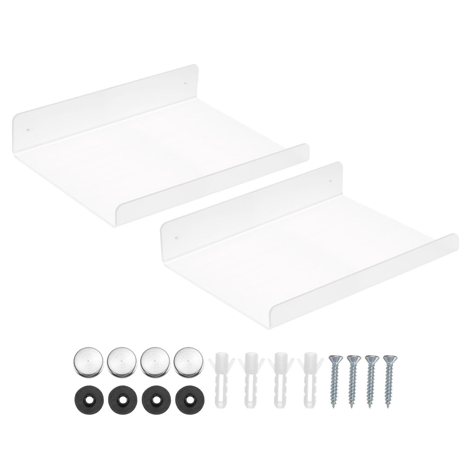 2Pcs Acrylic Floating Shelf, 11.81Inch Floating Wall Mounted Shelves Transparent gallery