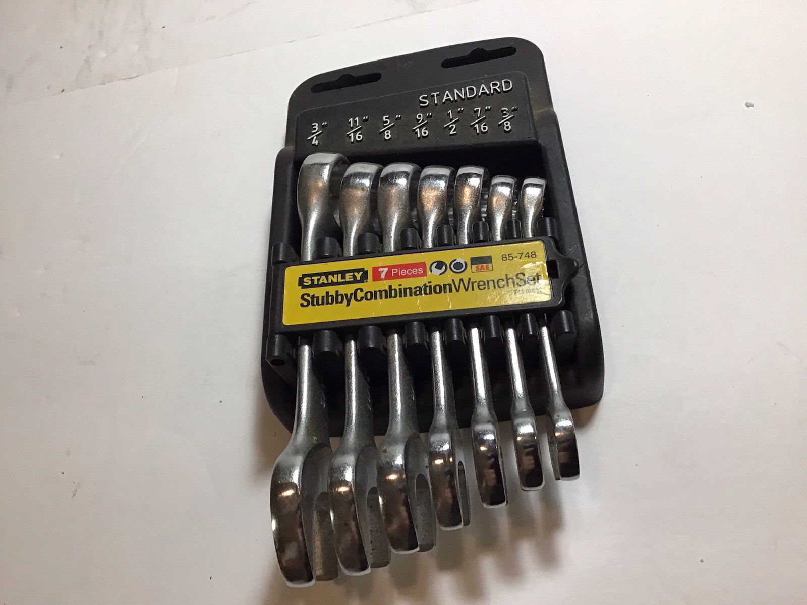Stanley 7pc Stubby Combination Wrench Set Standard SAE 85-748 Vintage 3/4"-3/8" gallery