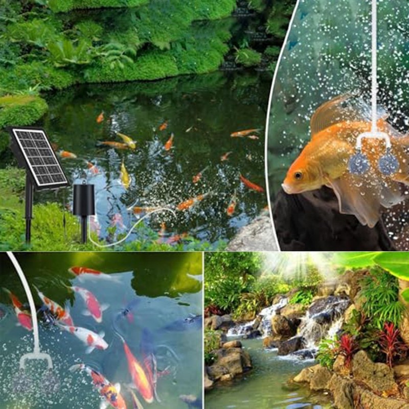 Solar Aerator for Ponds with Adjustable Timing and Silent Running Motor gallery