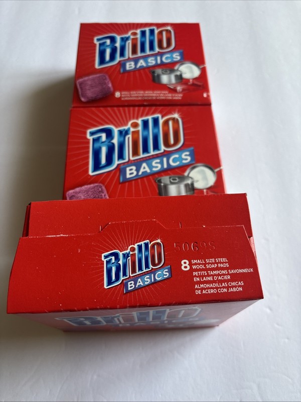 Three Boxes Brillo Basics Steel Wool Soap Pads, Small Size (Total 24 Count ) gallery